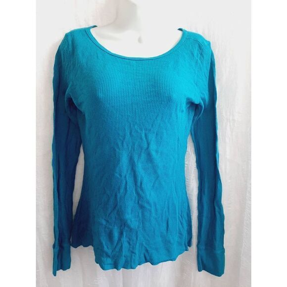 Maurices teal waffle thermal sz large top - Picture 1 of 3